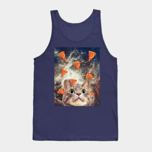 Cat in flying pizza space Tank Top